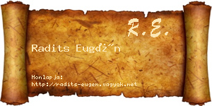 Radits Eugén névjegykártya